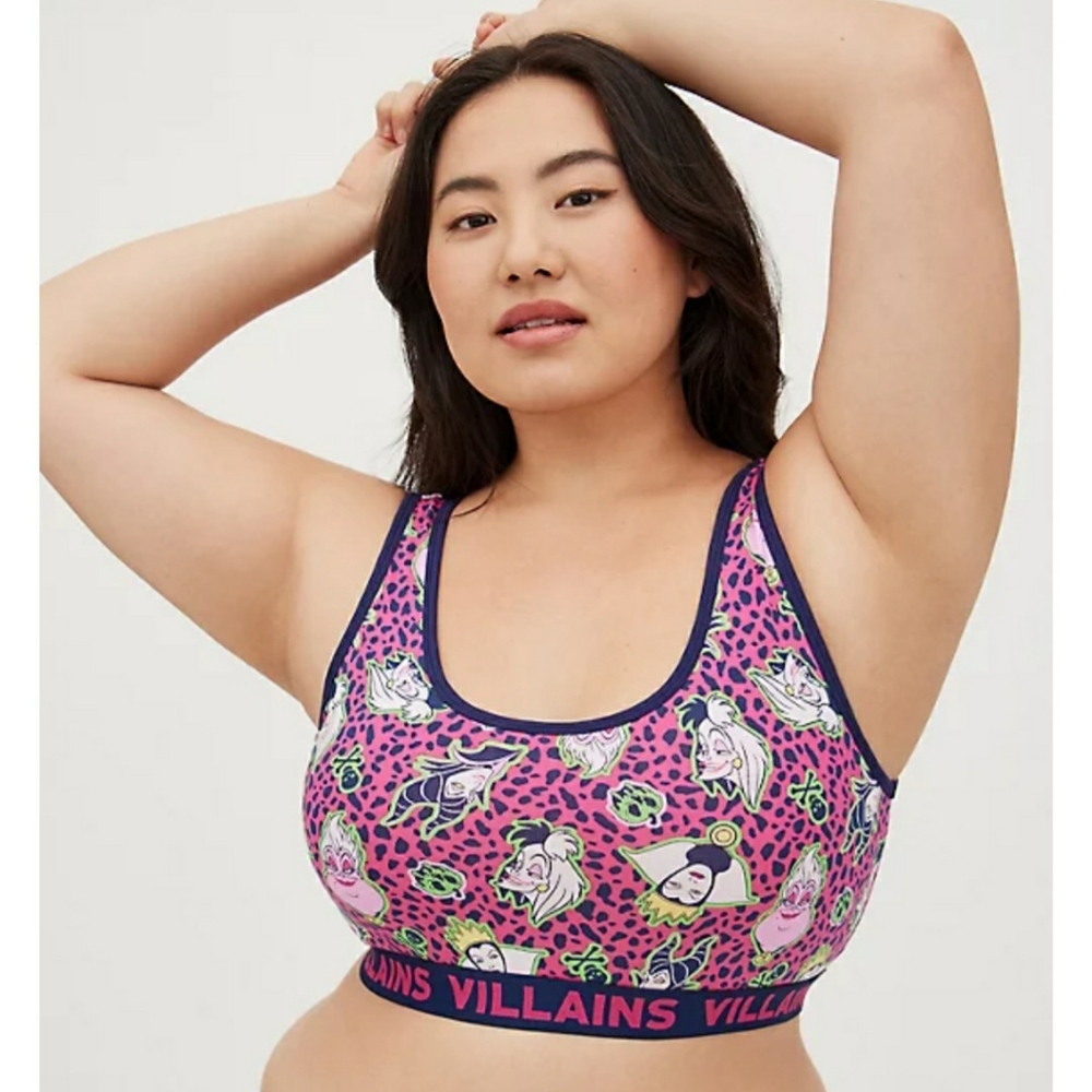Torrid Disney Villains Leopard Print Bralette NWT Size 1 X 14 16